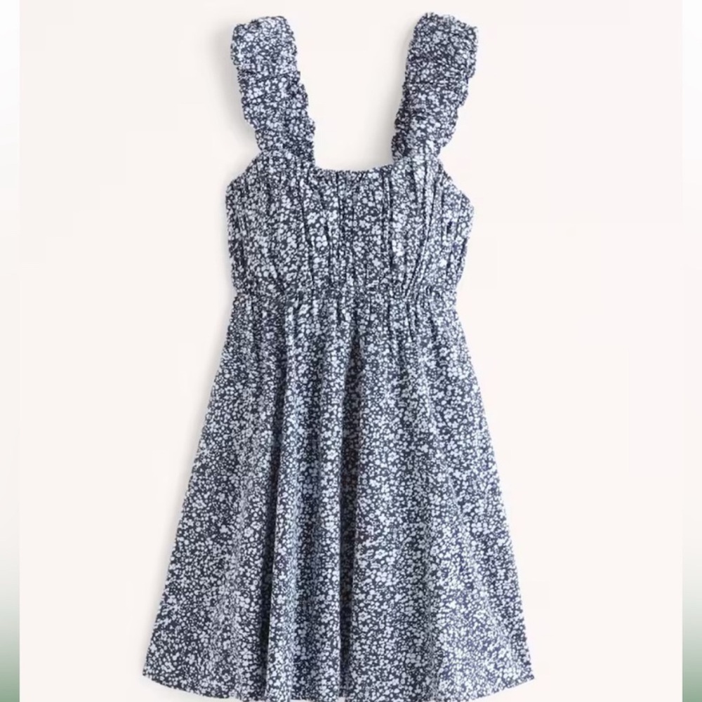 Abercrombie & Fitch Blue and White Smocked Sundress